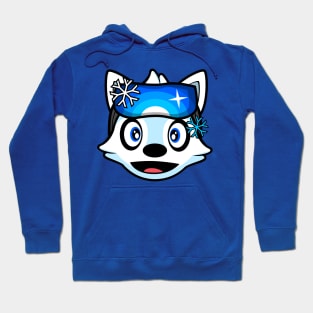 Excited Skier Alaskan Malamute Brook Hoodie